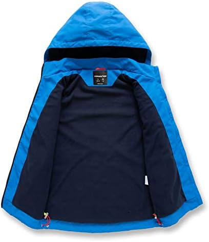 LOKTARC Kids Lightweight Waterproof Hooded Raincoats for Boys Girls