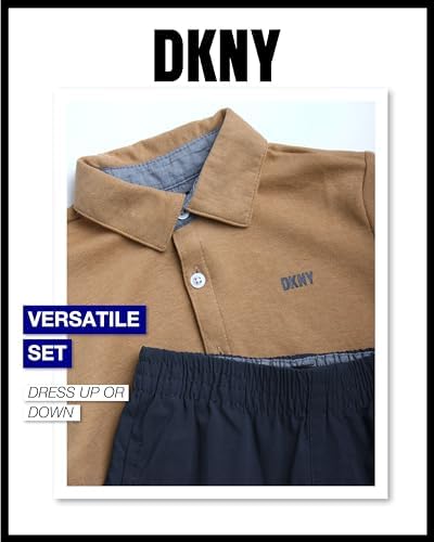 DKNY Boys 2 Piece Summer Set - Shirt and Tech Pants