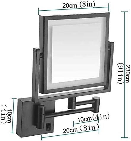 8 Inch LED Wall Mounted Makeup Mirror with 3X Magnification