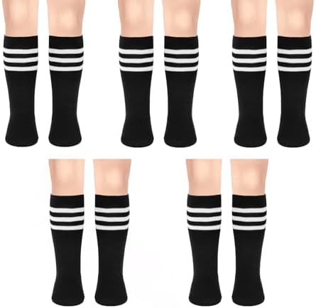 Smart Durable soccer socks for Kids Easy-Fit 5 Pairs Ages 3