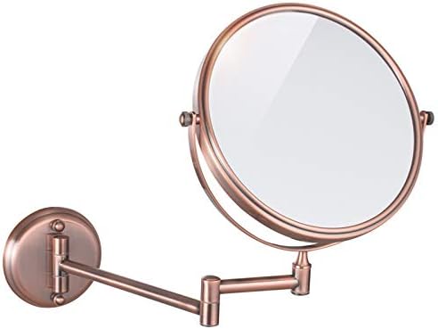 Double-Sided Makeup Mirror with Adjustable Wall Mount for Shaving Details