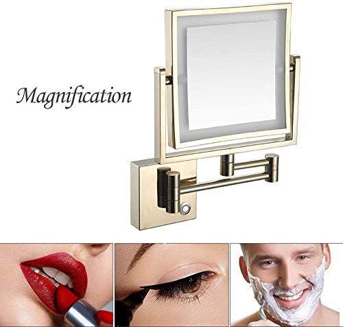 HAPPIS E8 LED Wall-Mounted Makeup Mirror with 3X Magnification