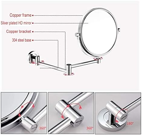 FUDGIO 8 Inch Wall-Mounted Makeup Mirror