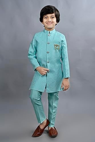 Perfect for Boys Luxurious Silk Blend Set Ethnic Modern Style