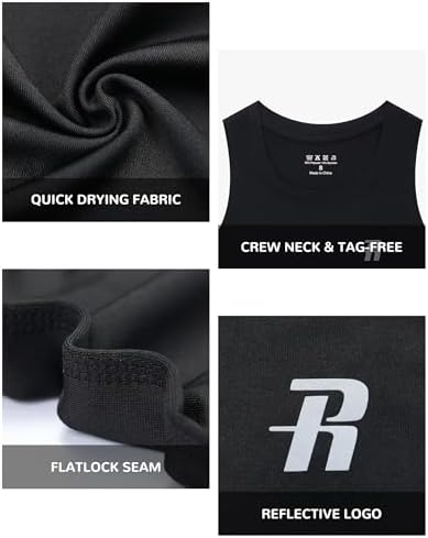 boys compression tank top youth athletic quick dry base layer shirt