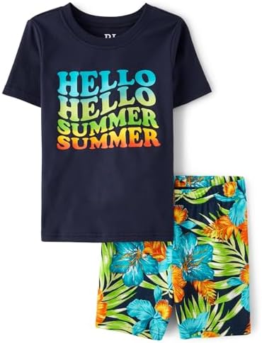 The Childrens Place Boys Pajama Set 2 Piece Cotton Snug Fit