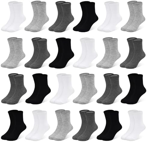 SPTRAMLE Toddler Socks 24 Pair Mid Calf Set