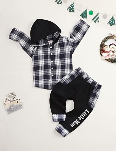 Toddler Boy Plaid Hoodie Sweatpants Set