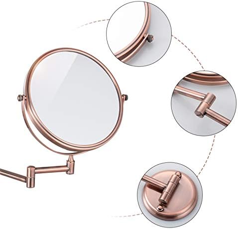Double-Sided Makeup Mirror with Adjustable Wall Mount for Shaving Details