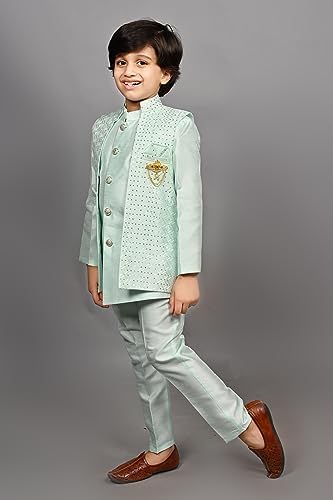 AHHAAAA Kids Bohemian Kurta Set - Ethnic Silk Blend Traditional wear for Boys
