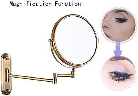WALL-MOUNTED Makeup Mirror 360-Degree Swivel Vanity 7X