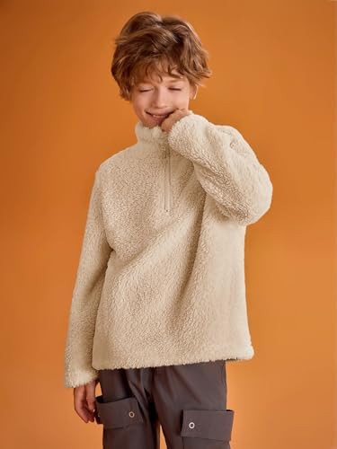 Haloumoning Boys Warm Cozy Fleece Sherpa Jacket for Kids 5-14 Years