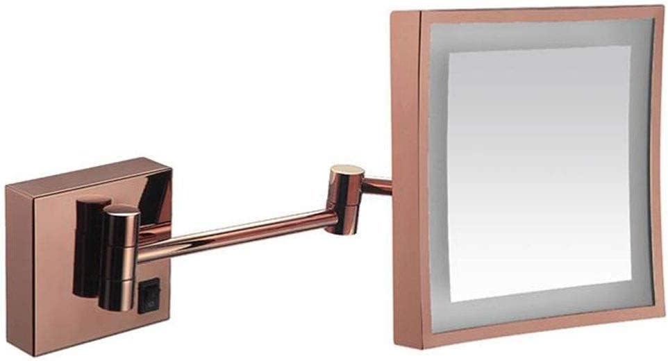 DEIHGE Makeup Mirror Wall Mount Square LED Vanity Mirror with Light