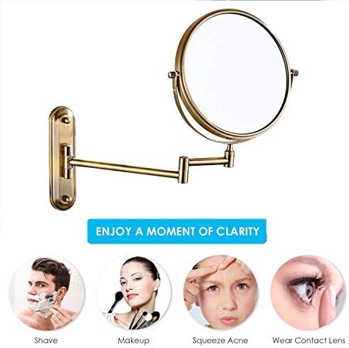 WALL-MOUNTED Makeup Mirror 360-Degree Swivel Vanity 7X