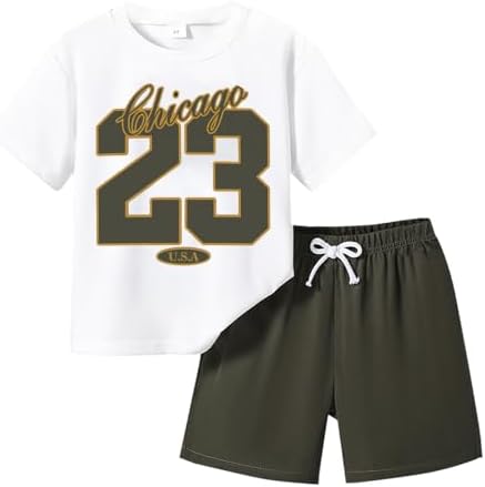 Toddler Boy Letter Print Summer Outfit Set