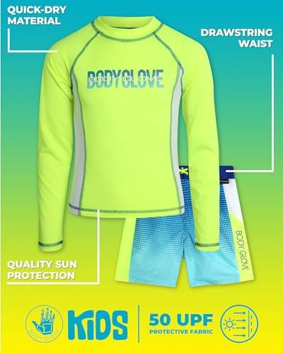 Body Glove Boys Rash Guard Swim Set UPF 50 Protection