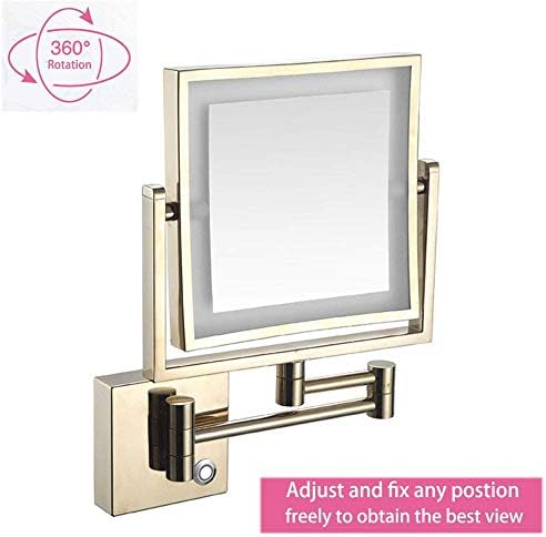 HAPPIS E8 LED Wall-Mounted Makeup Mirror with 3X Magnification