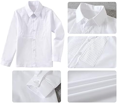 DOISPON Boys Slim Fit 4-Piece Formal Suit Set for Kids