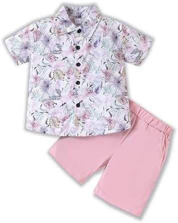 HSOXLQF Toddler Boy Clothes - Summer Hawaiian Shirts Shorts