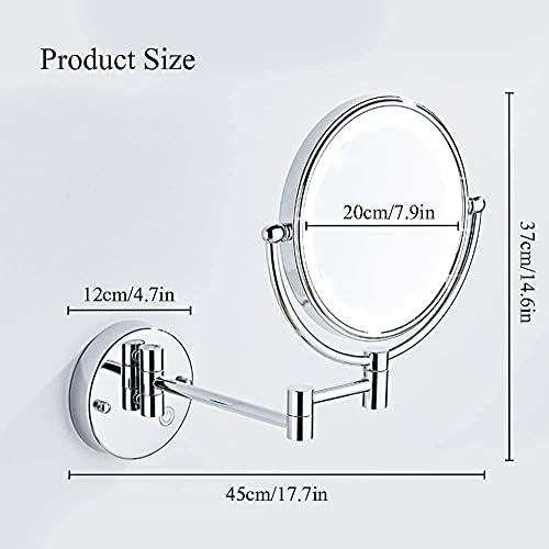 DEIHGE Makeup Mirror Wall Mounted with 360 Rotation and LED Light