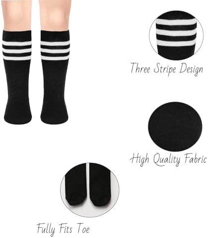 Smart Durable soccer socks for Kids Easy-Fit 5 Pairs Ages 3