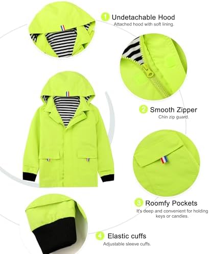 Hiheart Boys Girls Waterproof Cotton Lined Jacket
