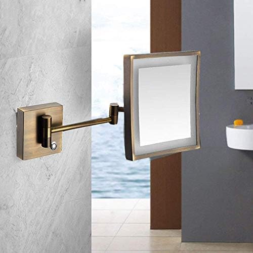 Wall-Mounted Makeup Mirror with 3X Magnification and LED Light