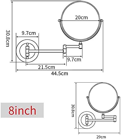 Sturdy Wall-Mounted Makeup Mirror 8-inch 3x Magnifying LCARY