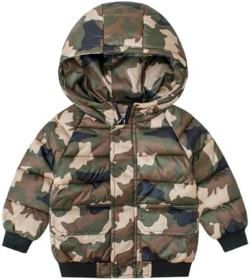 Camouflage Puffer Jacket for Kids Thermal Soft printed