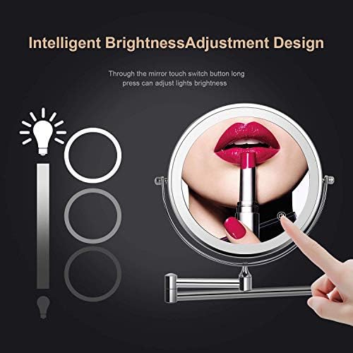 LCARY 360-Degree Rotating Wall-Mounted Makeup Mirror