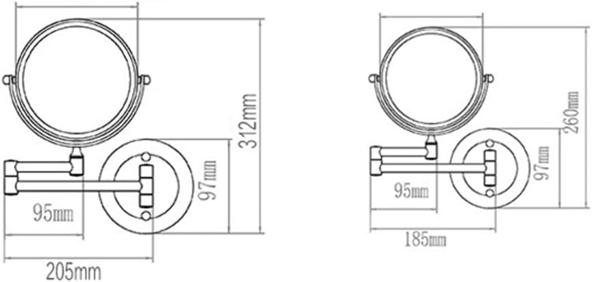 Stylish Wall-Mounted Makeup Mirror withadjustable Angles