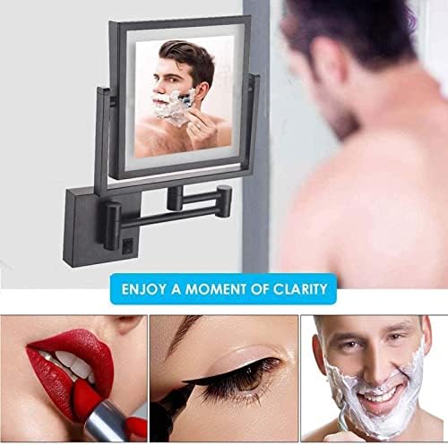 8 Inch LED Wall Mounted Makeup Mirror with 3X Magnification