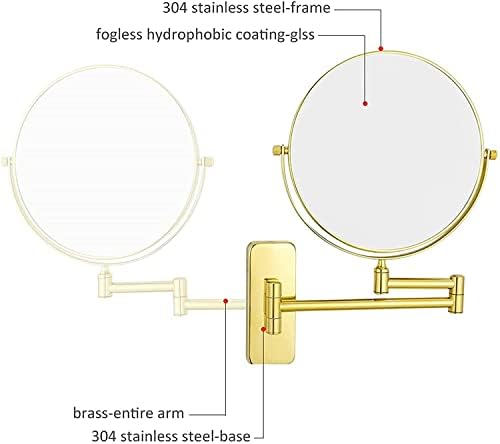 LCD Rechargeable Makeup Mirror with Lights 360 Rotation for Bathroom