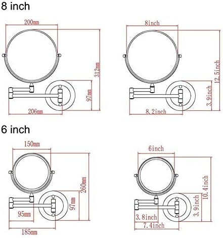 Sturdy Adjustable Makeup Mirror Wall-Mounted