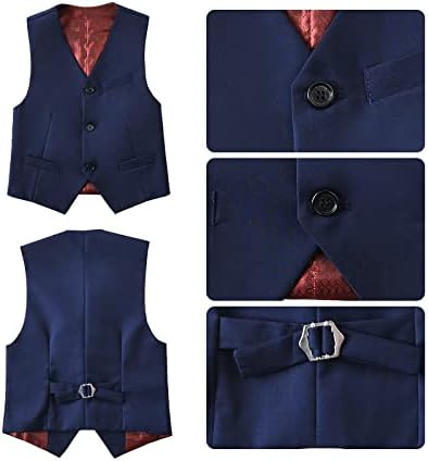 DOISPON Boys Slim Fit 4-Piece Formal Suit Set for Kids