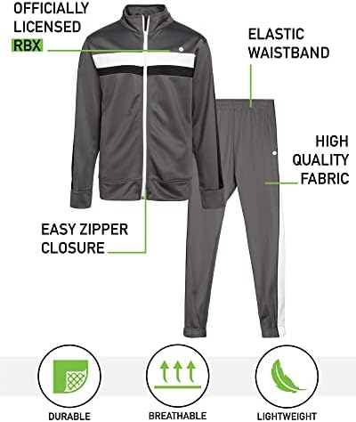 RBX Boys Active Tracksuit Set 2 Piece Zip Tricot