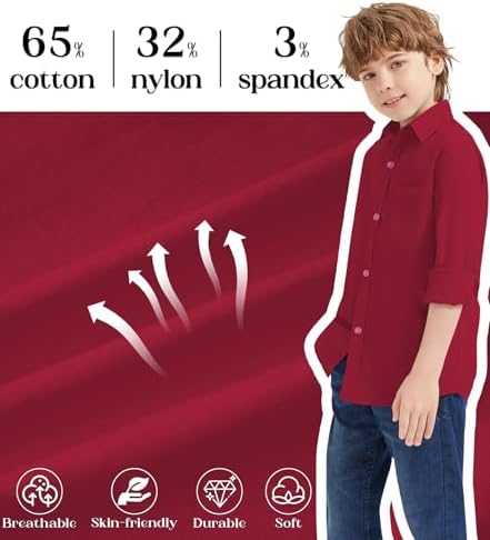 Comfortable 9 Months-16Y Button Down Dress Shirt for Kids
