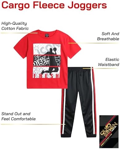 Quad Seven Performance T-Shirt Tech Tricot Pants Boys Jogger Set