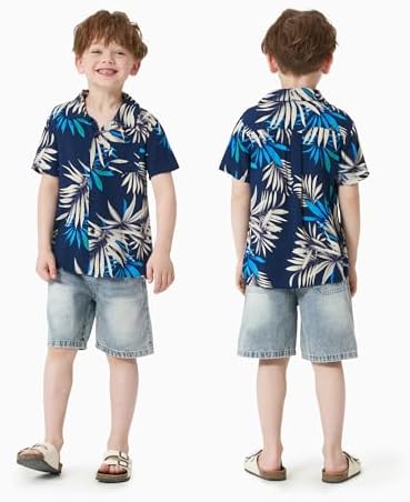 PATPAT Family Matching Hawaiian Outfits Mommy Me Summer Tropical Halter Shirts Sundresses