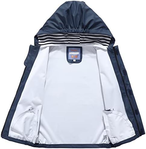 BenBoy Kids Rain Jacket Lightweight Hooded Waterproof Windbreaker for Boys Girls