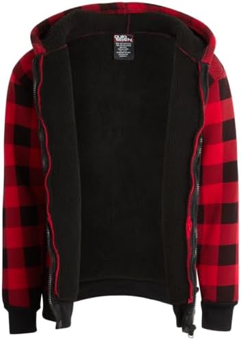 Quad Seven Boys Hoodie Sweatshirt - Sherpa Lined Heavyweight