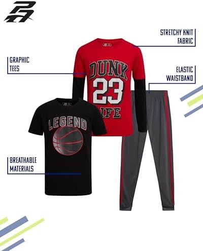 Bounce and Style Pro Athlete Boys 3-Piece Tracksuit Set