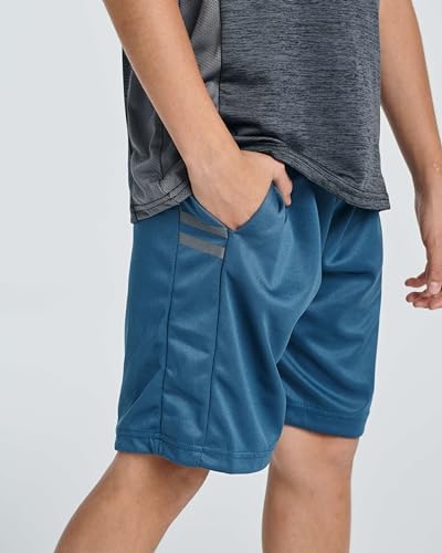 Real Essentials 5 Pack Boys Basketball Shorts with Pockets