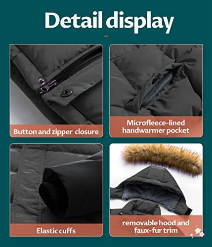 CREATMO US Boys Water Resistant Winter Coats Windbreaker Ski Jacket