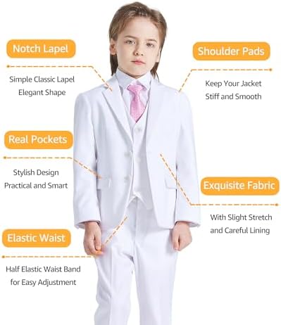 YND Boys Slim Fit 5-Piece Suit Set