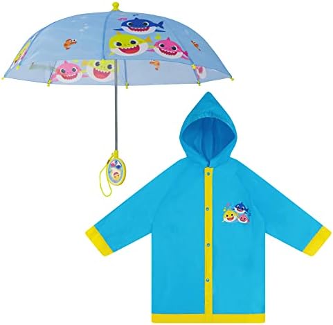 Nickelodeon Boys Umbrella Poncho Set Baby Shark Toddler Rain Protection