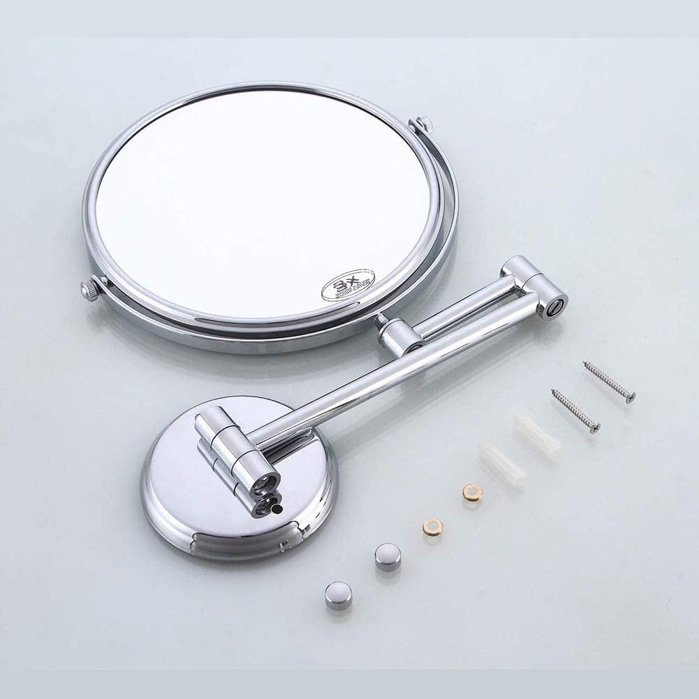 8-inch Chrome 3x Magnifying Wall-Mounted Vanity Mirror