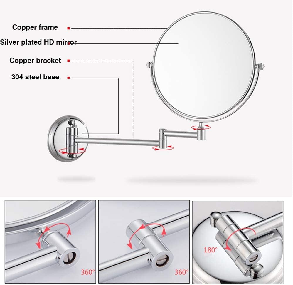 Stylish Wall-Mounted Makeup Mirror withadjustable Angles