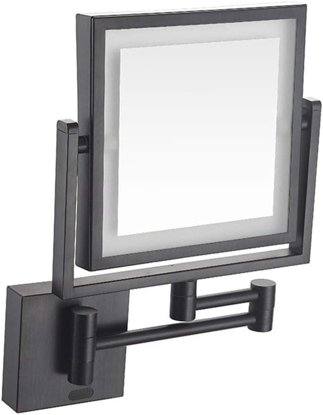 DEIHGE Wall-Mounted Makeup Mirror with LED Lighting 360-Degree Swivel
