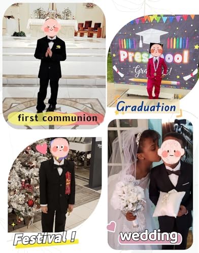 YuanLu Boys Suit Formal Wedding Ring Bearer Outfit 5 Piece Slim Fit